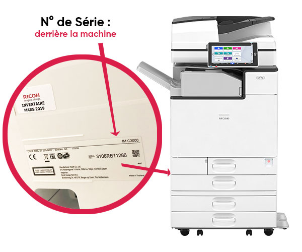 Service Clients / Support 3 Numéro Série Ricoh